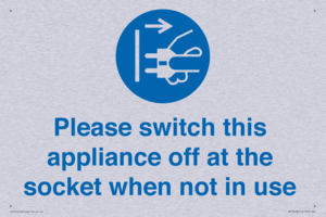 Please switch this appliance off at the socket when not in use